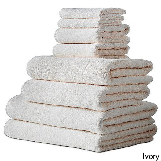 (Ivory) Salbakos Arsenal Turkish Quick Dry 8-piece Towel Set with Bath Sheets